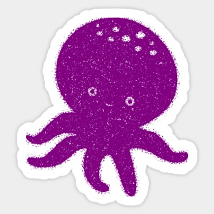 Cute Purple Octopus Drawing Sticker